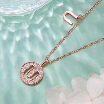 Customized "U" Letter Moissanite Diamond Necklace - farrellouise