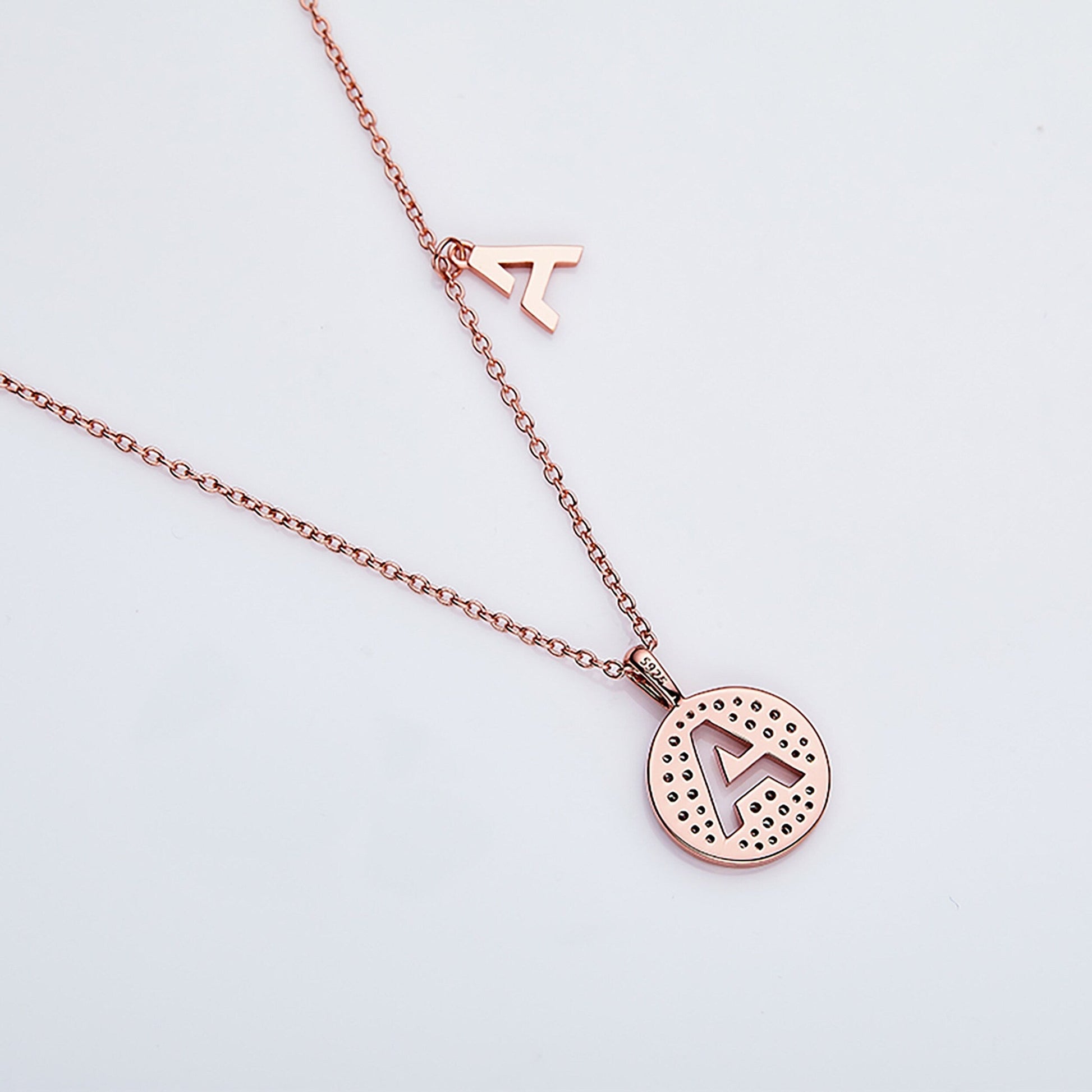 Customized "A" Letter Moissanite Diamond Necklace - farrellouise