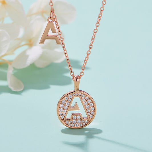 Customized "A" Letter Moissanite Diamond Necklace - farrellouise