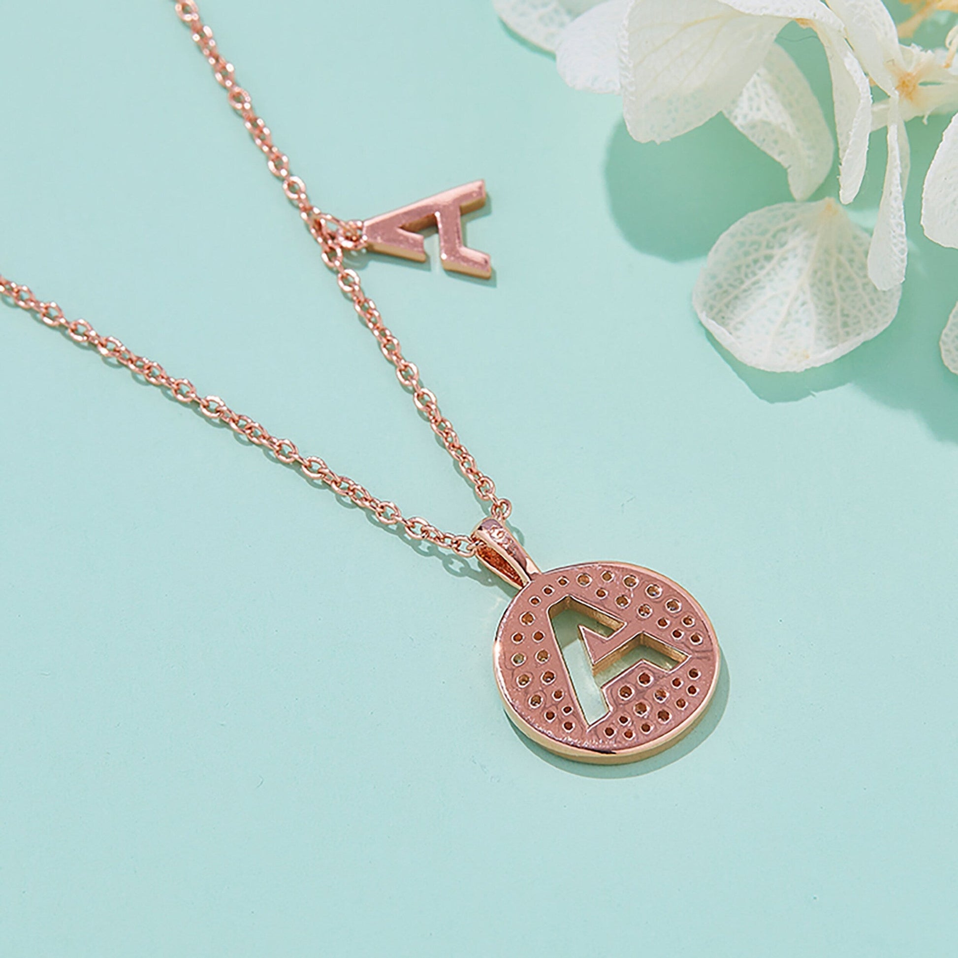 Customized "A" Letter Moissanite Diamond Necklace - farrellouise