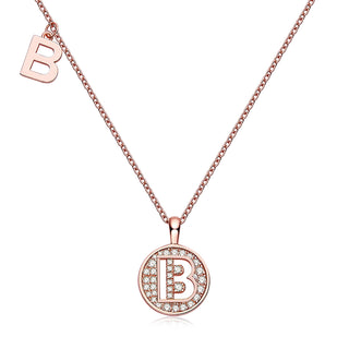 Customized "B" Letter Moissanite Diamond Necklace - farrellouise