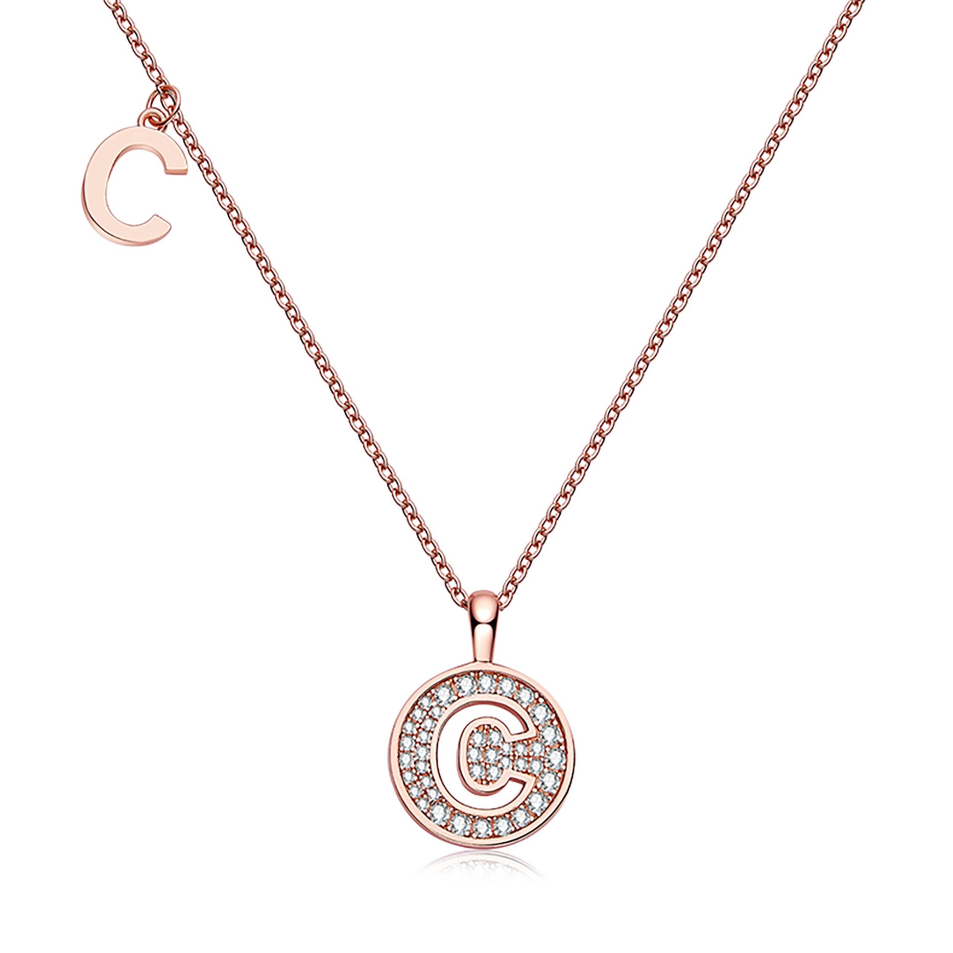 Customized "C" Letter Moissanite Diamond Necklace - farrellouise