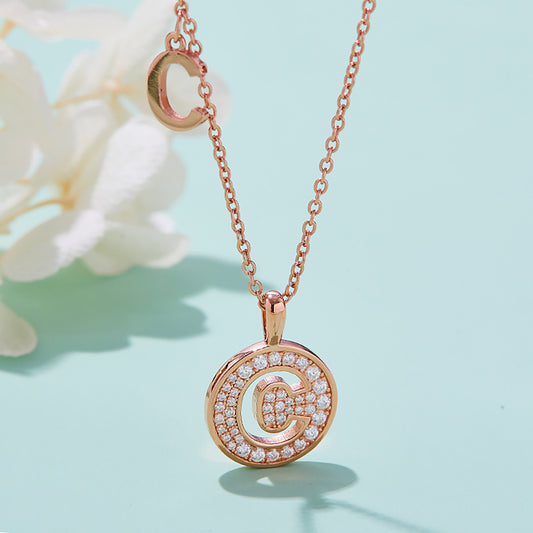 Customized "C" Letter Moissanite Diamond Necklace - farrellouise