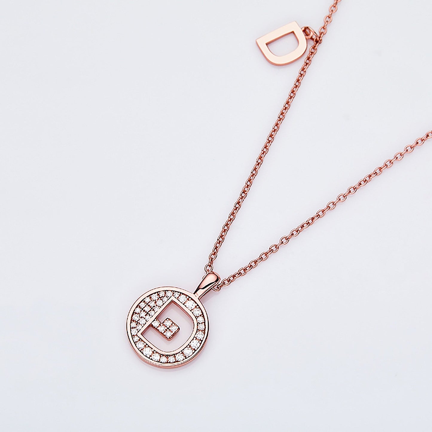 Customized "D" Letter Moissanite Diamond Necklace - farrellouise