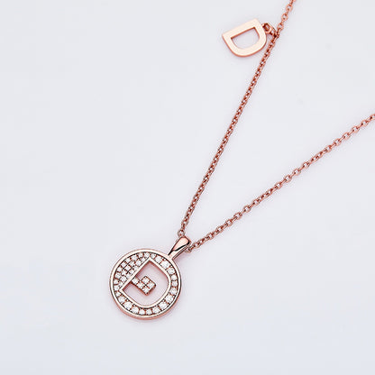 Customized "D" Letter Moissanite Diamond Necklace - farrellouise