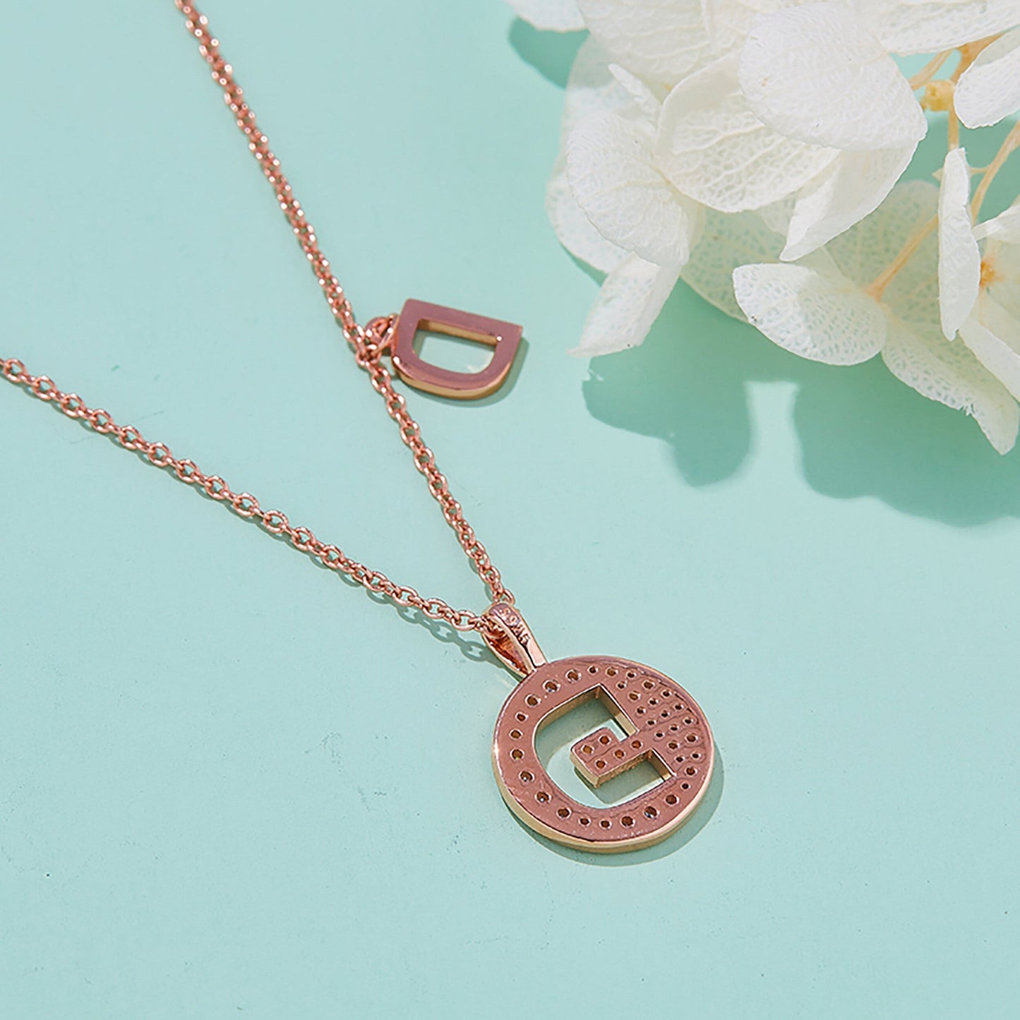 Customized "D" Letter Moissanite Diamond Necklace - farrellouise