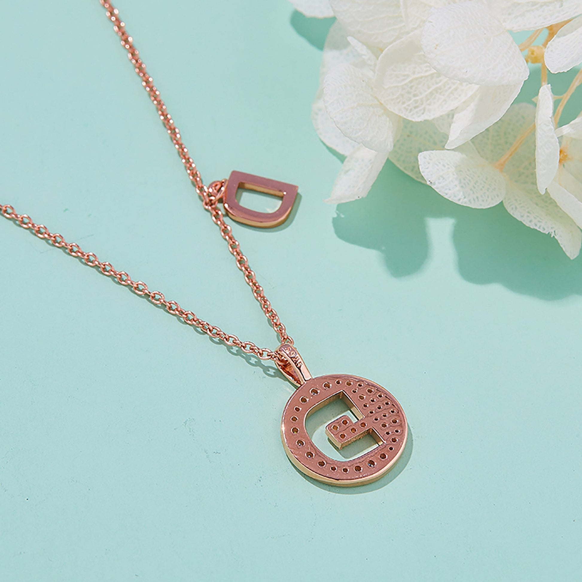 Customized "D" Letter Moissanite Diamond Necklace - farrellouise
