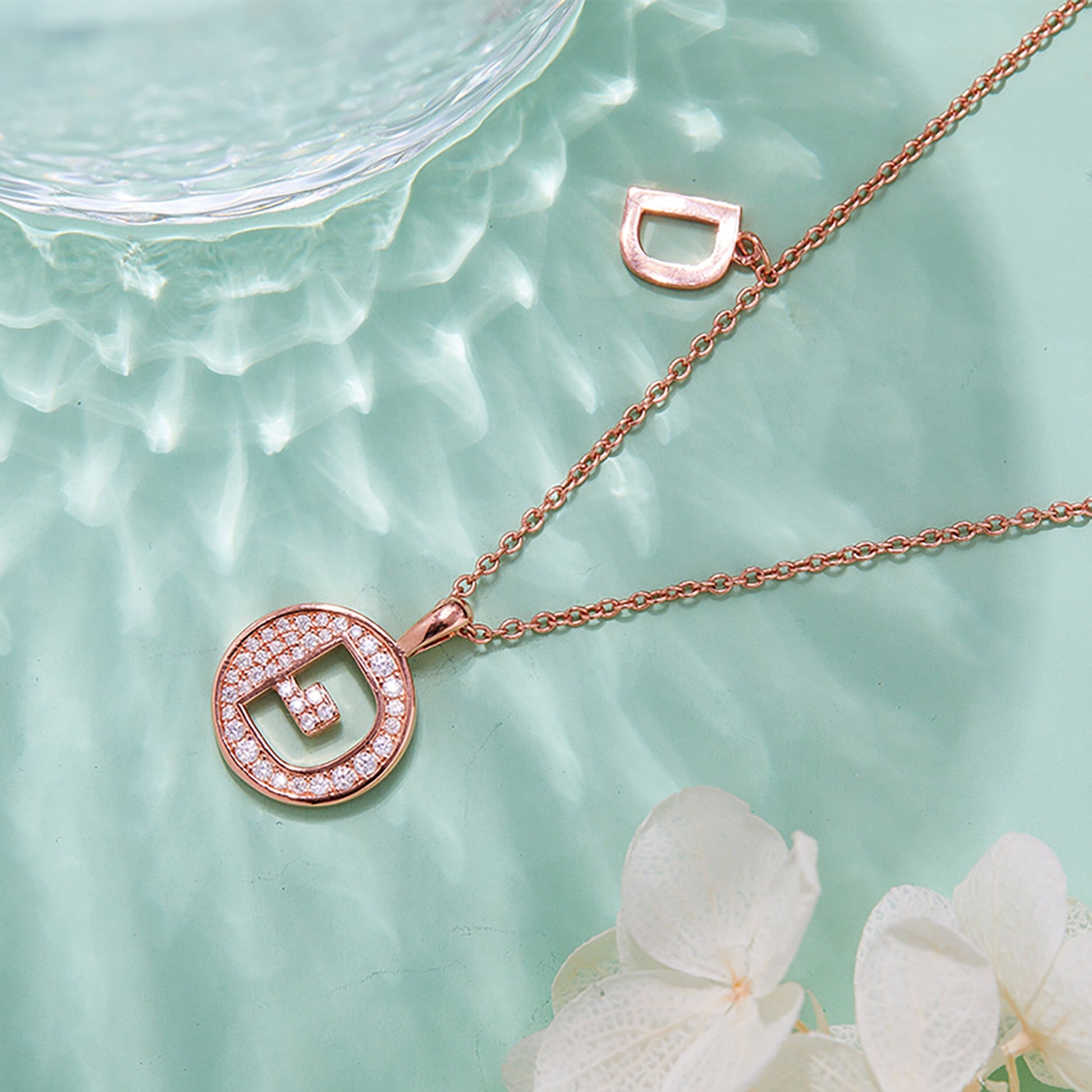 Customized "D" Letter Moissanite Diamond Necklace - farrellouise