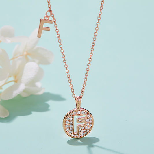 Customized "F" Letter Moissanite Diamond Necklace - farrellouise