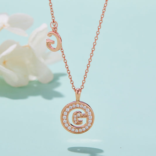 Customized "G" Letter Moissanite Diamond Necklace - farrellouise