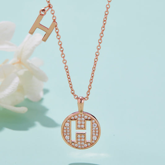 Customized "H" Letter Moissanite Diamond Necklace - farrellouise