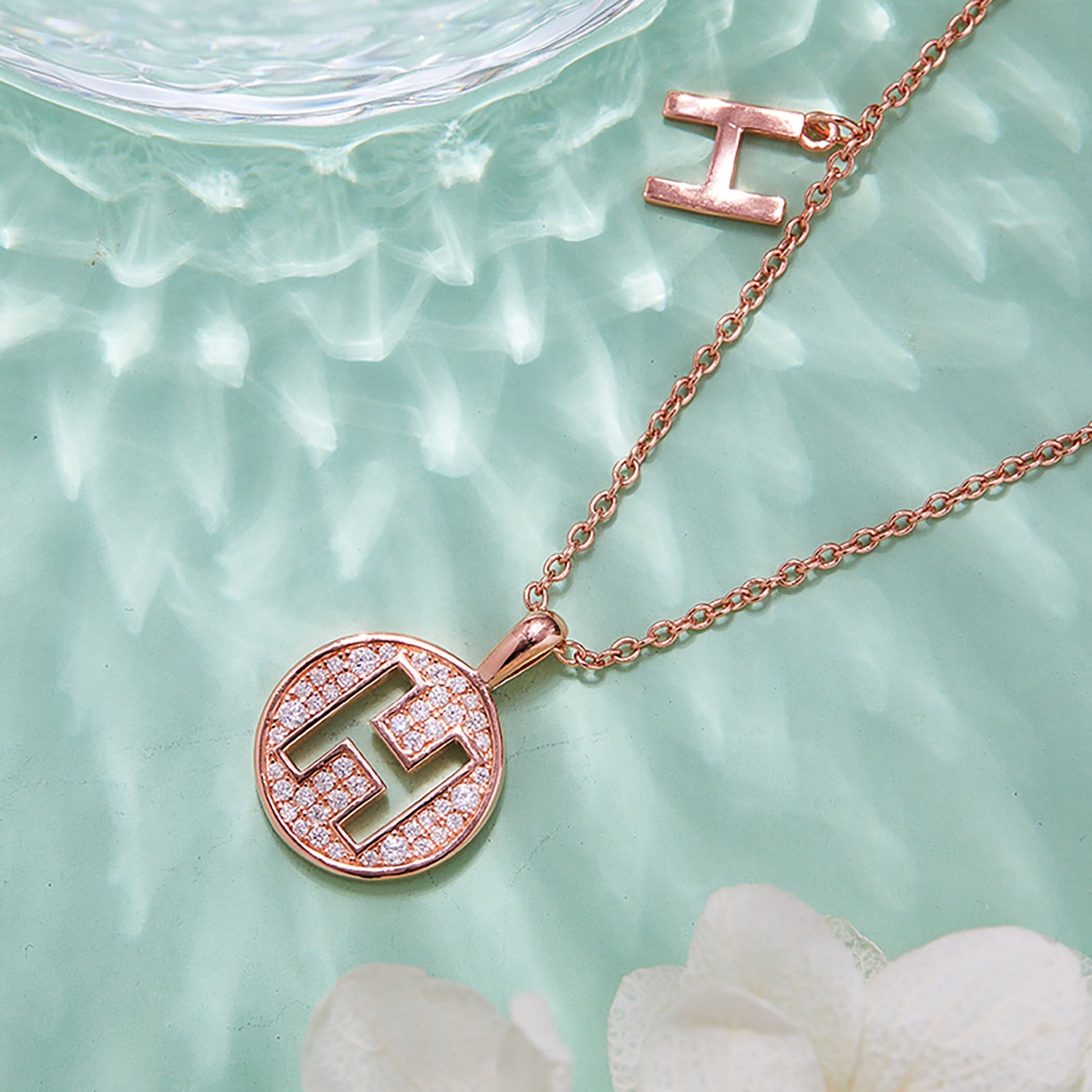 Customized "H" Letter Moissanite Diamond Necklace - farrellouise