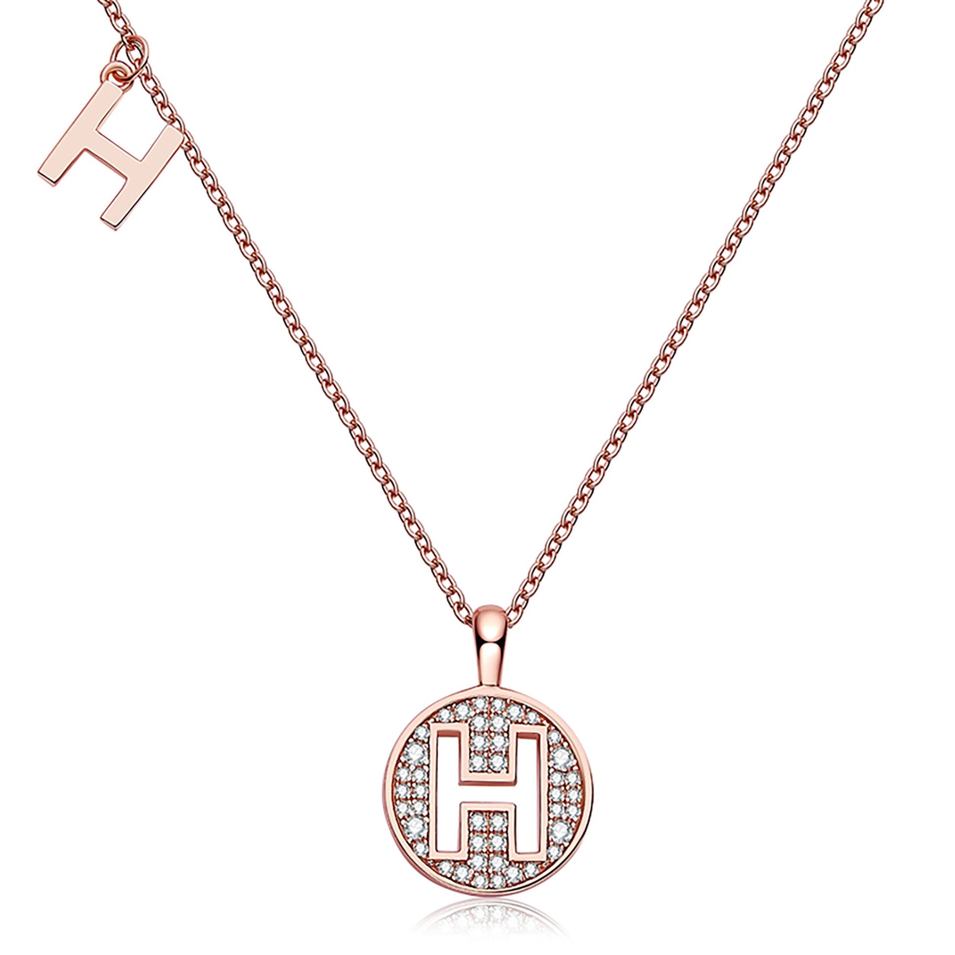 Customized "H" Letter Moissanite Diamond Necklace - farrellouise