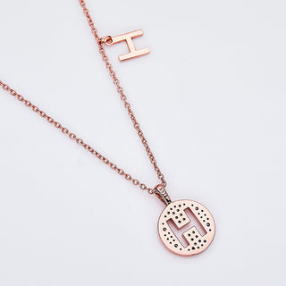 Customized "H" Letter Moissanite Diamond Necklace - farrellouise