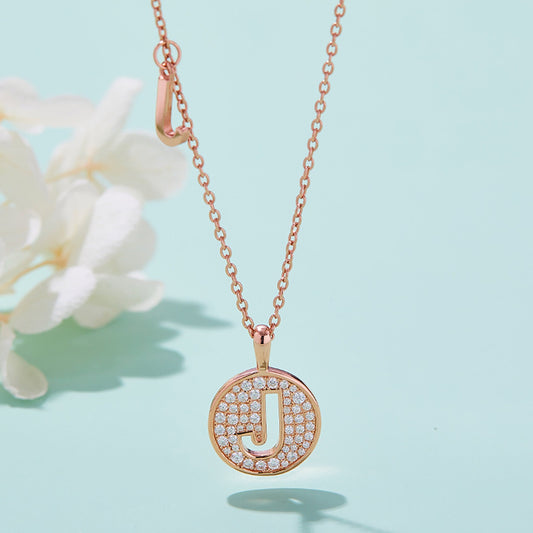 Customized "J" Letter Moissanite Diamond Necklace - farrellouise