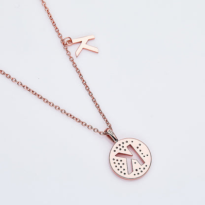 Customized "K" Letter Moissanite Diamond Necklace - farrellouise