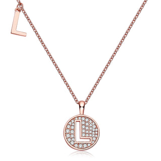 Customized "L" Letter Moissanite Diamond Necklace - farrellouise