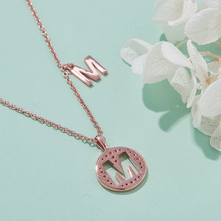 Customized "M" Letter Moissanite Diamond Necklace - farrellouise