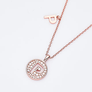 Customized "P" Letter Moissanite Diamond Necklace - farrellouise