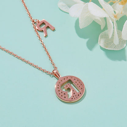 Customized "R" Letter Moissanite Diamond Necklace - farrellouise