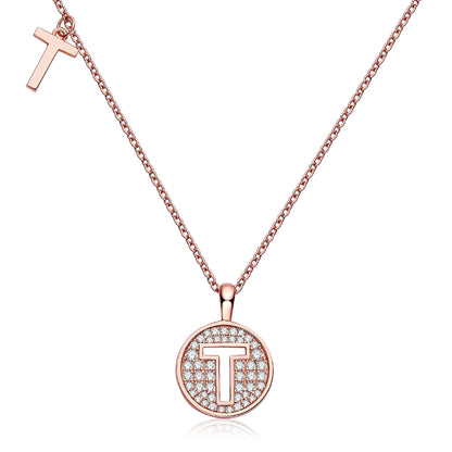 Customized "T" Letter Moissanite Diamond Necklace - farrellouise