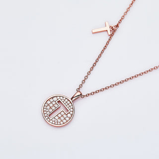 Customized "T" Letter Moissanite Diamond Necklace - farrellouise