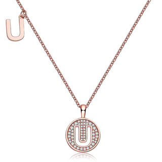 Customized "U" Letter Moissanite Diamond Necklace - farrellouise