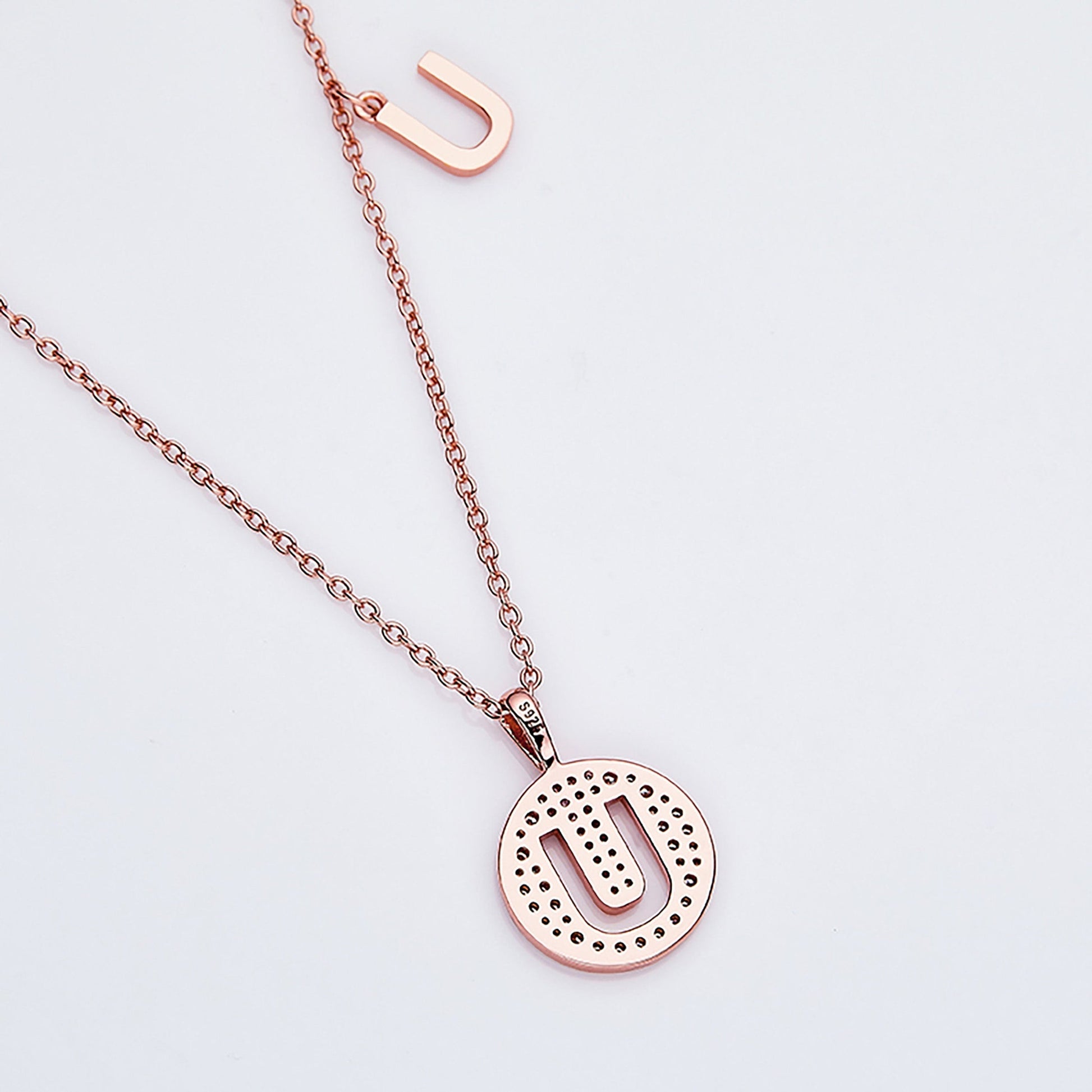 Customized "U" Letter Moissanite Diamond Necklace - farrellouise