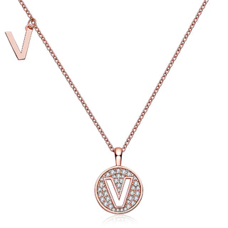 Customized "V" Letter Moissanite Diamond Necklace - farrellouise