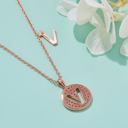Customized "V" Letter Moissanite Diamond Necklace - farrellouise