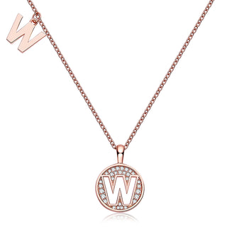 Customized "W" Letter Moissanite Diamond Necklace - farrellouise