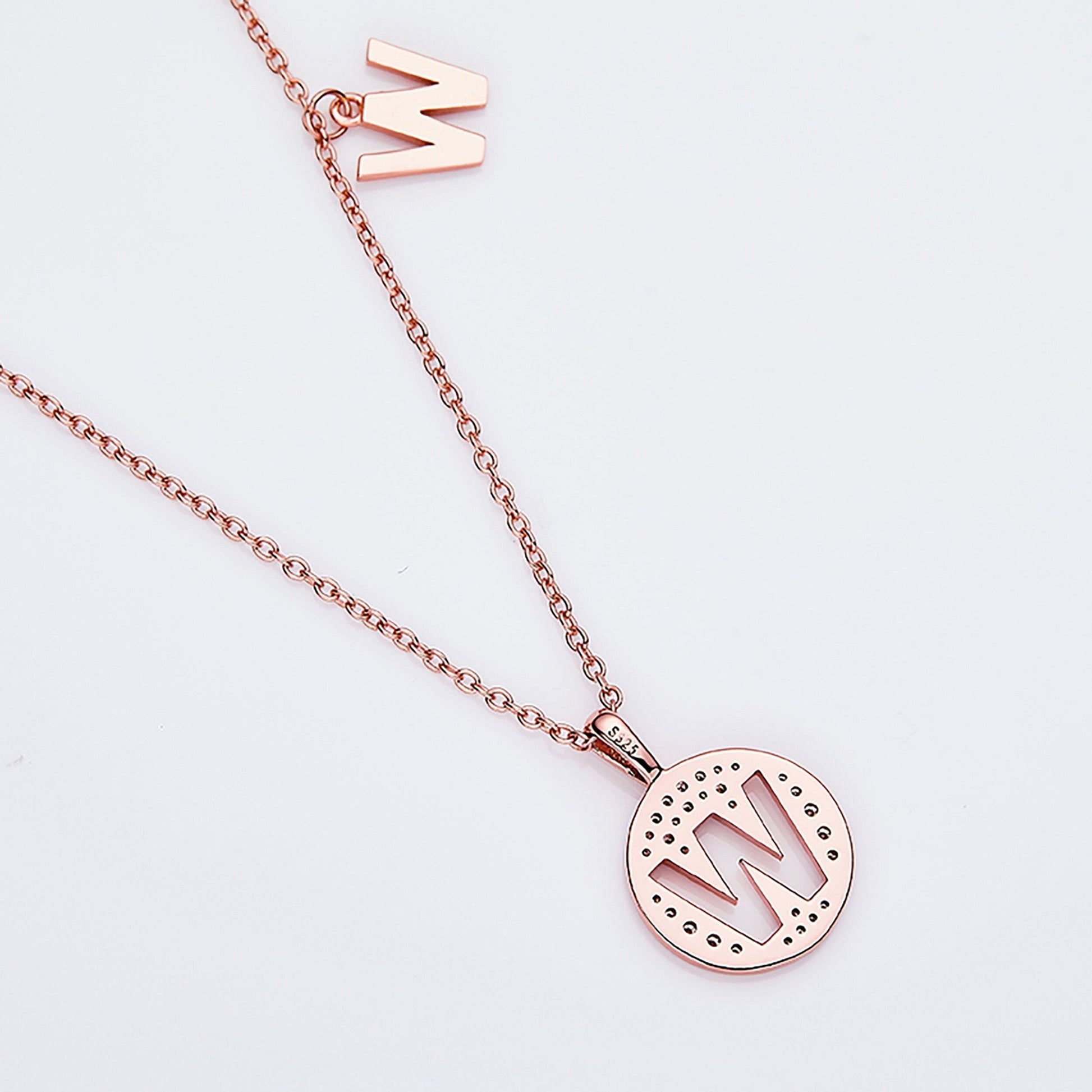Customized "W" Letter Moissanite Diamond Necklace - farrellouise