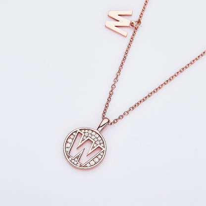 Customized "W" Letter Moissanite Diamond Necklace - farrellouise