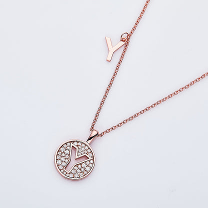 Customized "Y" Letter Moissanite Diamond Necklace - farrellouise