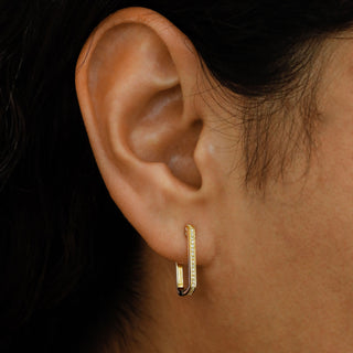 0.15 TCW Round Moissanite Diamond Hoop Earrings - farrellouise