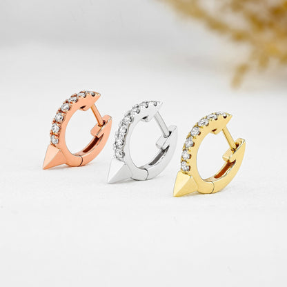 0.26 TCW Round Moissanite Diamond Huggie Hoop Earrings - farrellouise