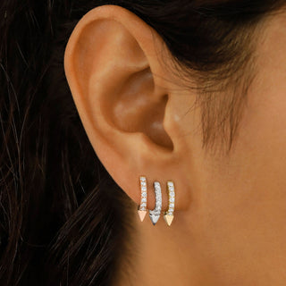 0.26 TCW Round Moissanite Diamond Huggie Hoop Earrings - farrellouise