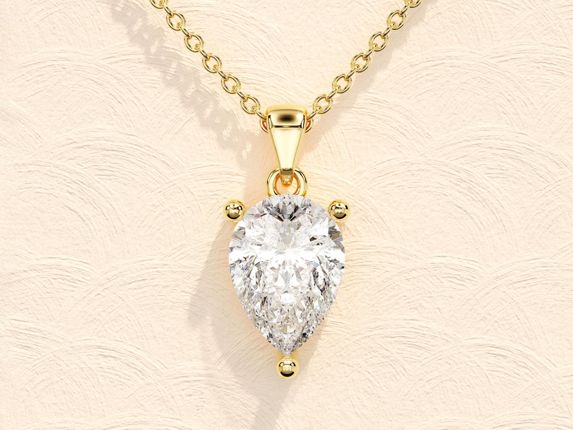 1.0 CT Pear Moissanite Diamond Solitaire Necklace - farrellouise