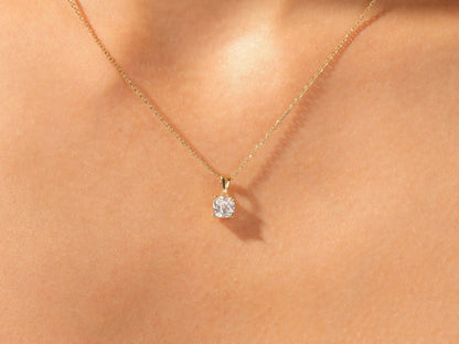 1.0 CT Cushion Moissanite Diamond Solitaire Necklace - farrellouise
