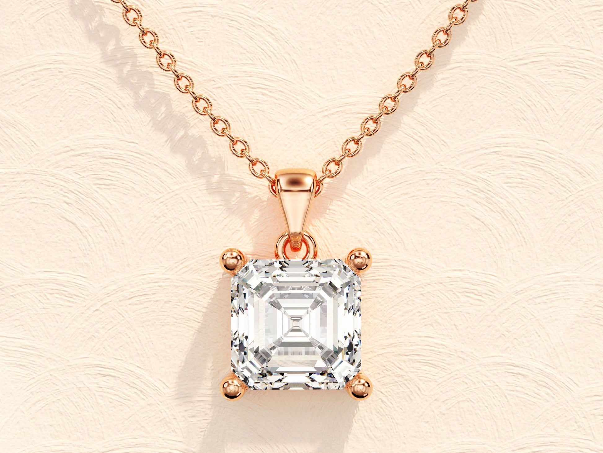 1.0 CT Asscher Moissanite Diamond Solitaire Necklace - farrellouise