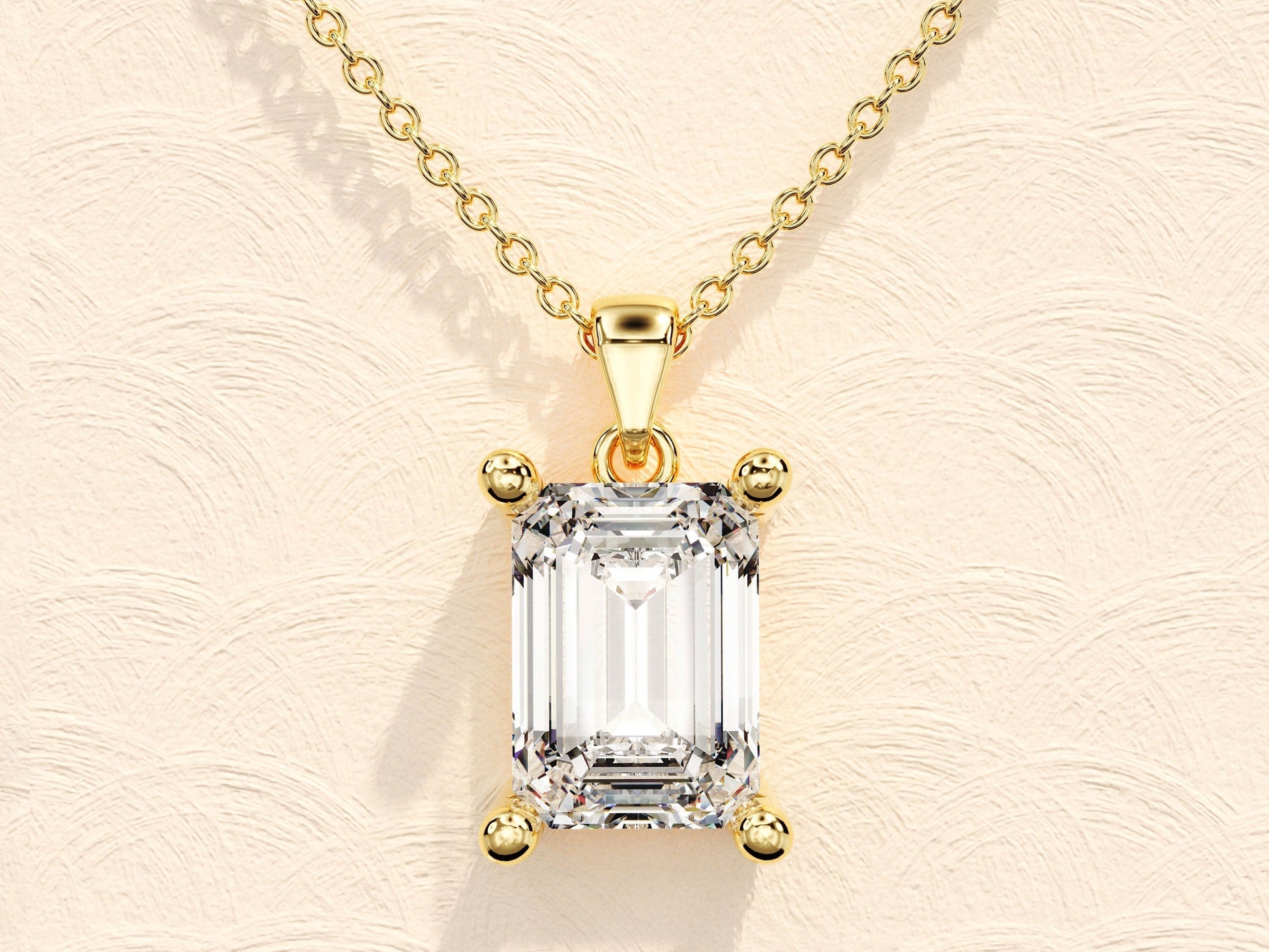 1.0 CT Emerald Moissanite Diamond Solitaire Necklace - farrellouise