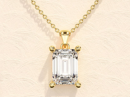 1.0 CT Emerald Moissanite Diamond Solitaire Necklace - farrellouise