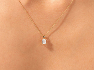 1.0 CT Emerald Moissanite Diamond Solitaire Necklace - farrellouise