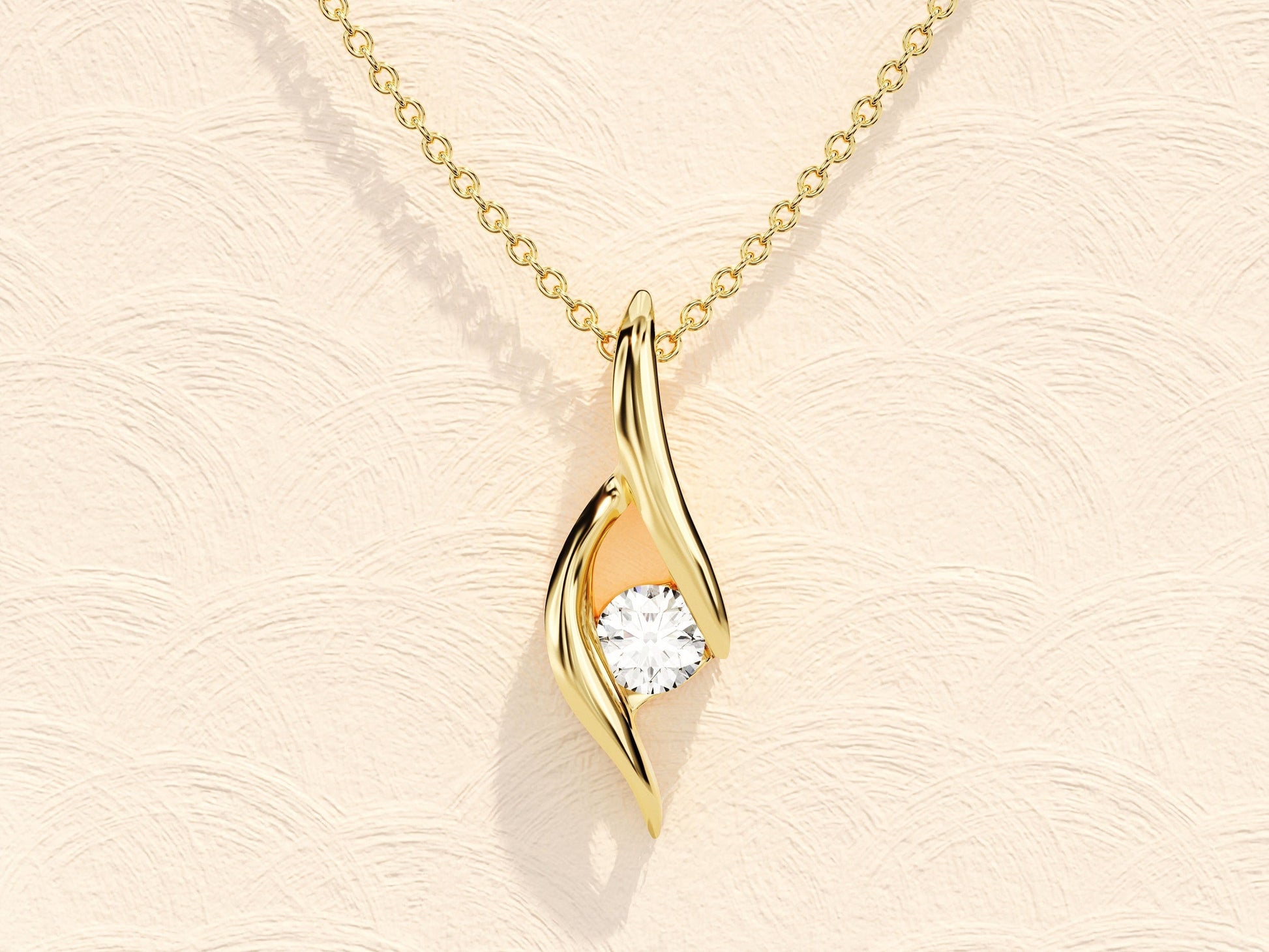 0.10 TCW Round Moissanite Diamond Solitaire Necklace - farrellouise