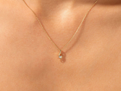 0.10 TCW Round Moissanite Diamond Solitaire Necklace - farrellouise