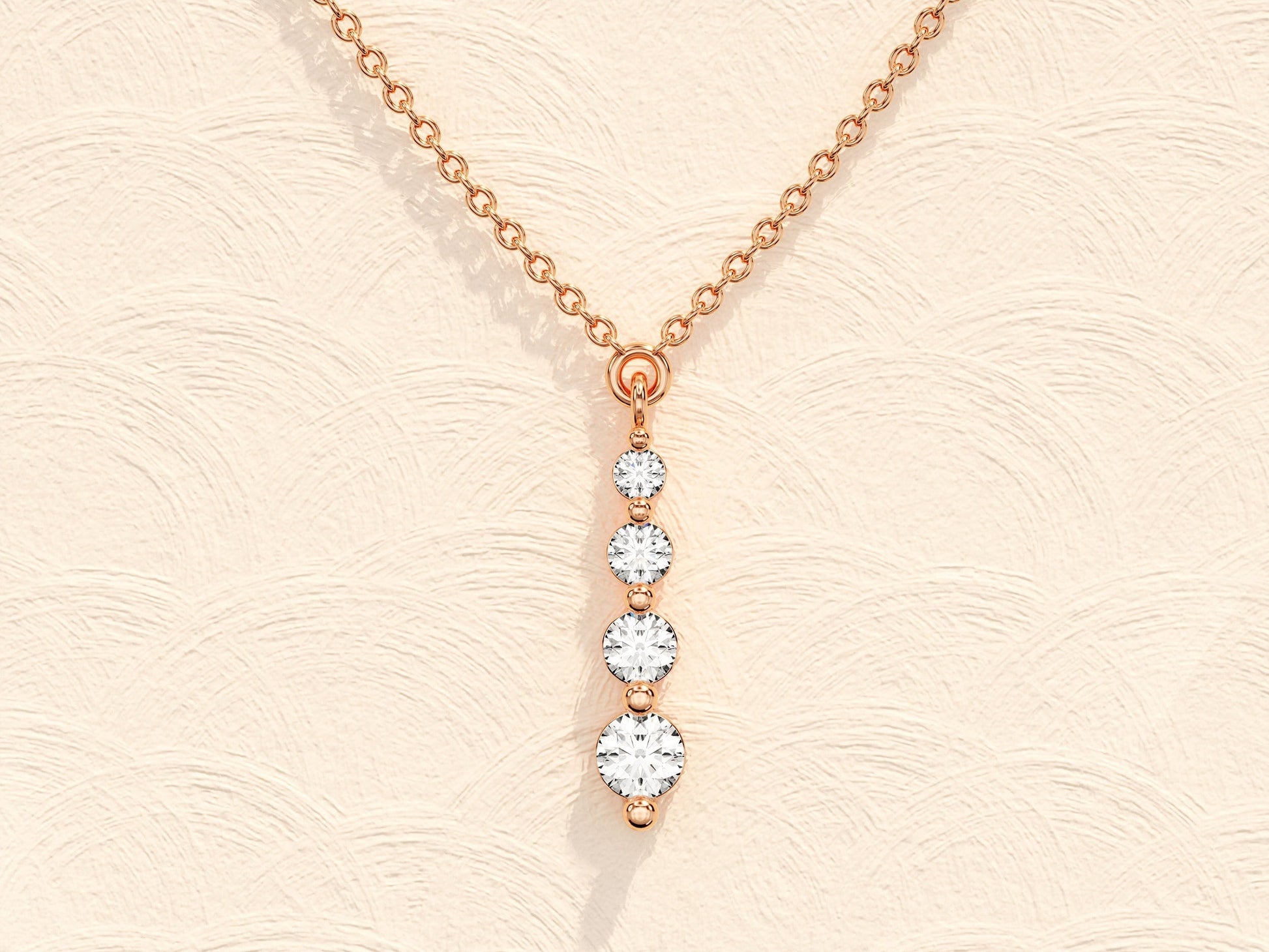 0.11 TCW Round Moissanite Diamond Drop Pendant Necklace - farrellouise