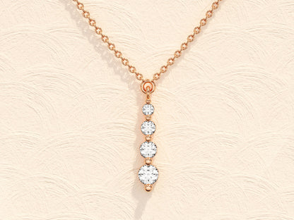 0.11 TCW Round Moissanite Diamond Drop Pendant Necklace - farrellouise
