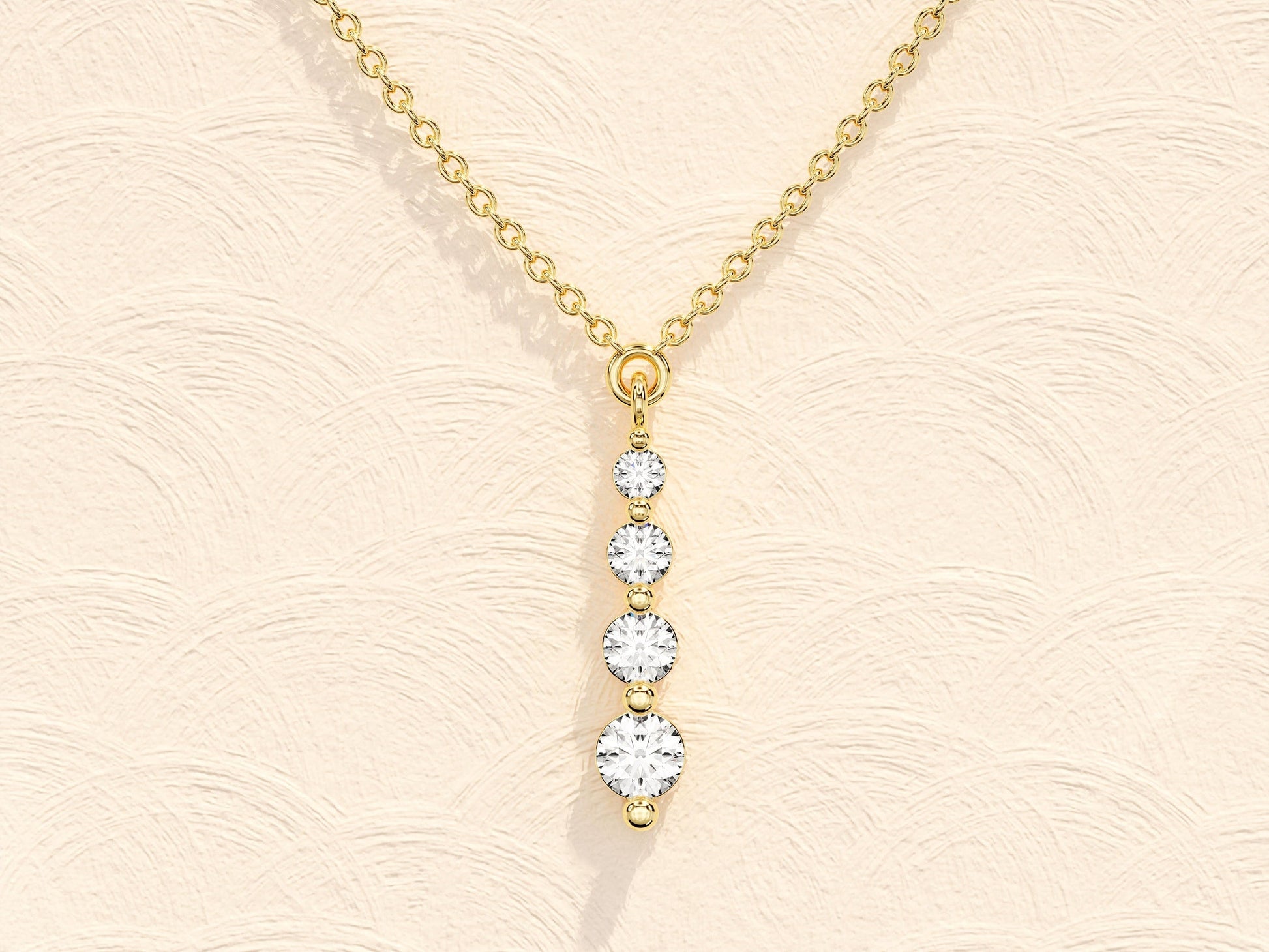 0.11 TCW Round Moissanite Diamond Drop Pendant Necklace - farrellouise