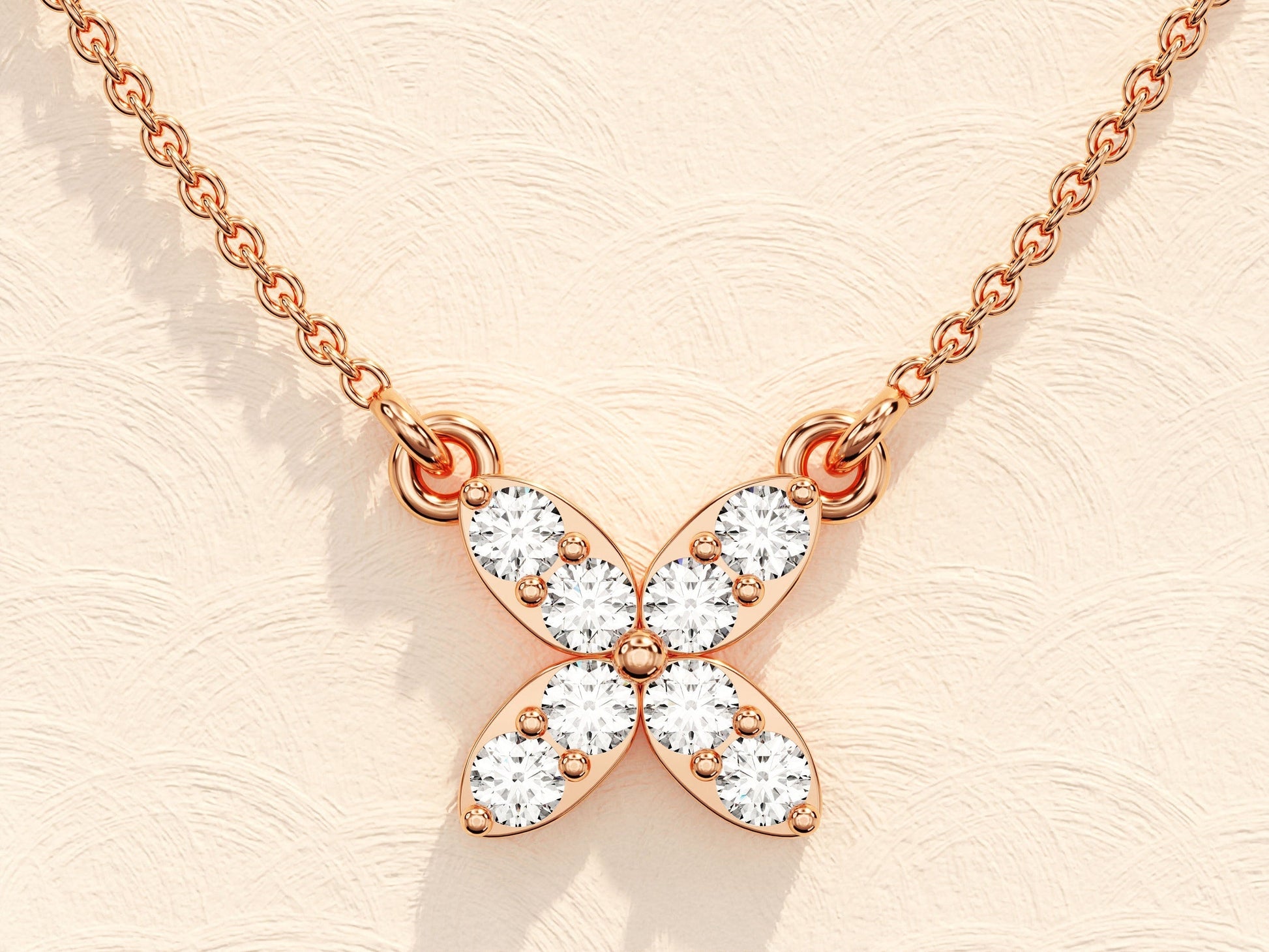0.24 TCW Round Moissanite Diamond Clover Necklace - farrellouise