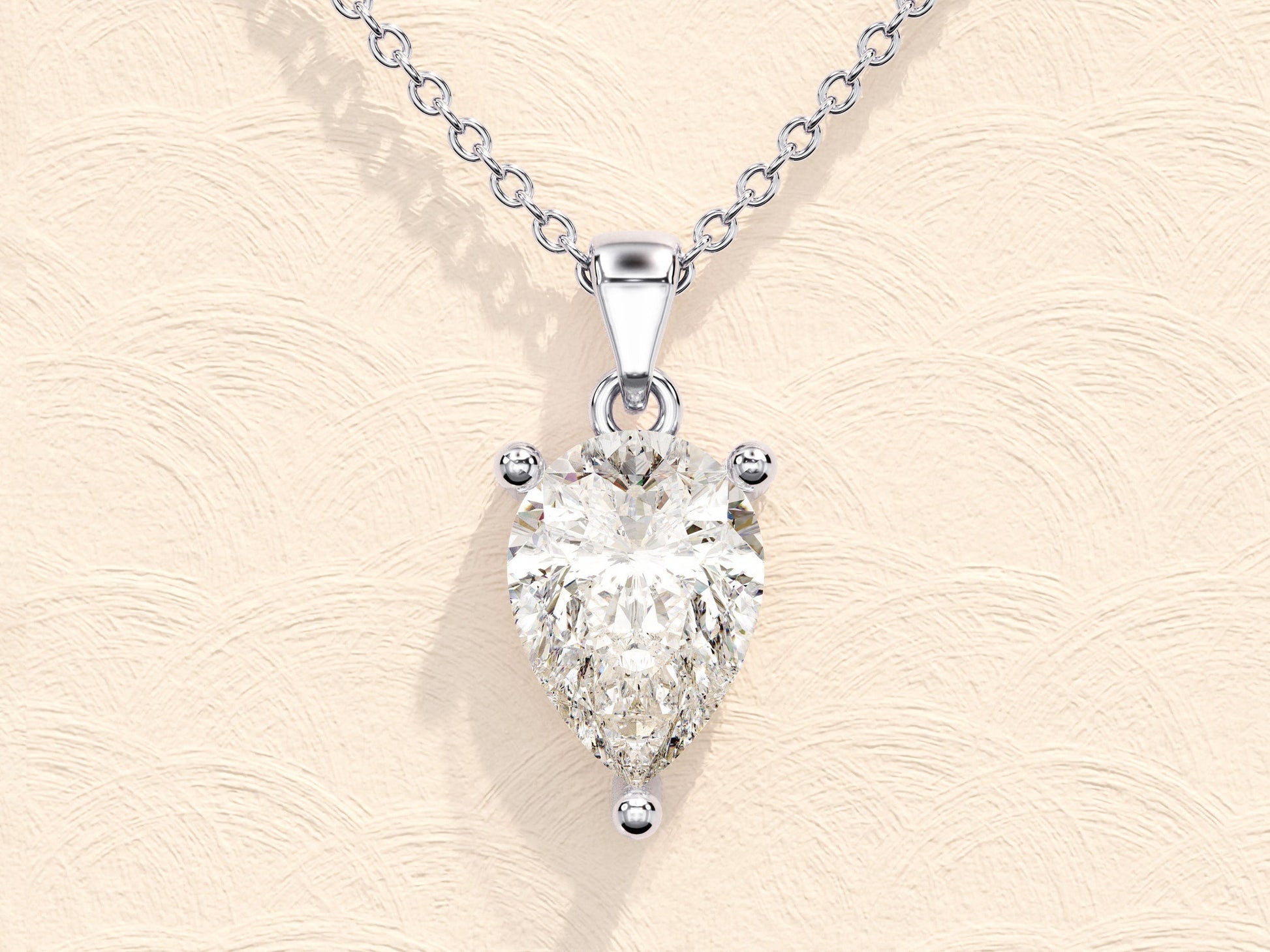 1.0 CT Pear Moissanite Diamond Solitaire Necklace - farrellouise